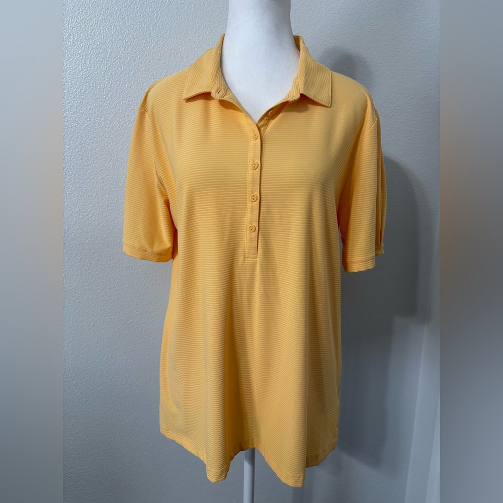 NWOT CALIA Women's Puff Sleeve Golf Polo Yellow SZ XL Athleisure Pickleball